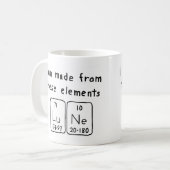 Mug Taille du nom de table périodique Lune (Devant gauche)