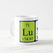 Mug Taille du nom de table périodique Lune (Devant gauche)