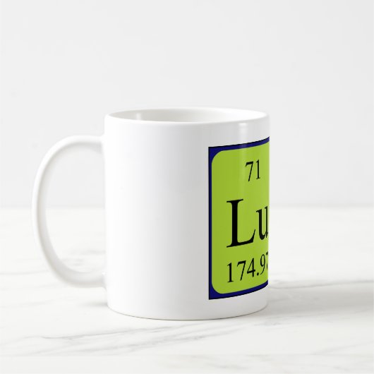 Mug Taille du nom de table périodique Lune (Gauche)
