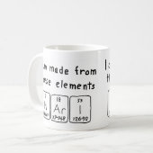 Mug Taille du nom de table périodique Nari (Devant gauche)