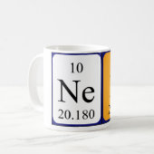 Mug Taille du nom de table périodique Ned (Devant gauche)