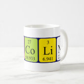 Mug Taille du nom de table périodique Nicoline (Devant droit)