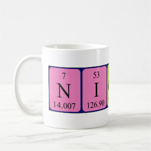 Mug Taille du nom de table périodique Nicoline