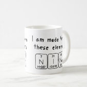 Mug Taille du nom de table périodique Nino (Devant droit)