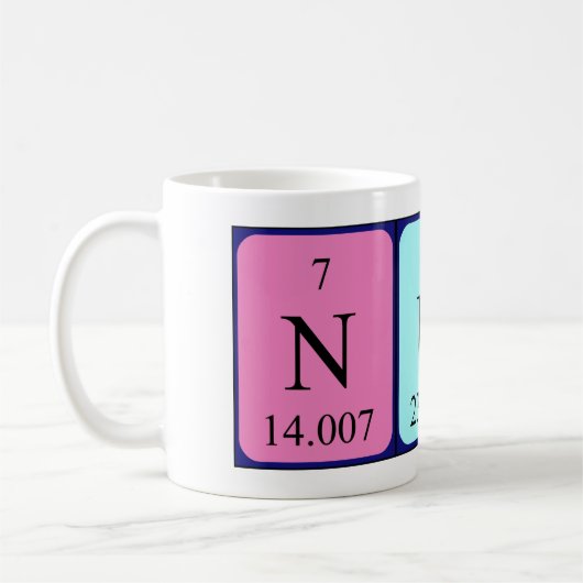 Mug Taille du nom de table périodique Nuno (Gauche)