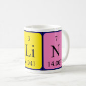 Mug Taille du nom de table périodique Olin (Devant droit)