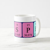 Mug Taille du nom de table périodique Prosper (Devant droit)