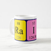 Mug Taille du nom de table périodique Raine (Devant gauche)