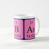 Mug Taille du nom de table périodique Sebas (Devant droit)