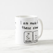 Mug Taille du nom de table périodique Sid (Devant droit)