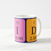Mug Taille du nom de table périodique Sid (Devant droit)