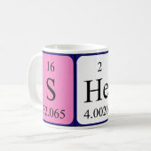 Mug Taille du nom de table périodique simple (Devant gauche)