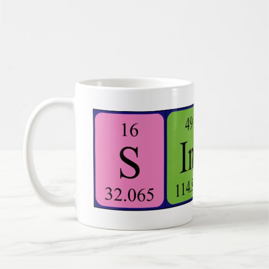 Mug Taille du nom de table périodique Sindi (Gauche)