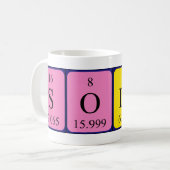 Mug Taille du nom de table périodique soline (Devant gauche)