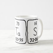 Mug Taille du nom de table périodique Stas (Devant droit)
