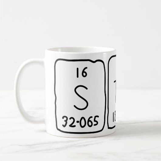 Mug Taille du nom de table périodique Stas (Gauche)