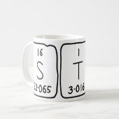Mug Taille du nom de table périodique Stas (Devant gauche)
