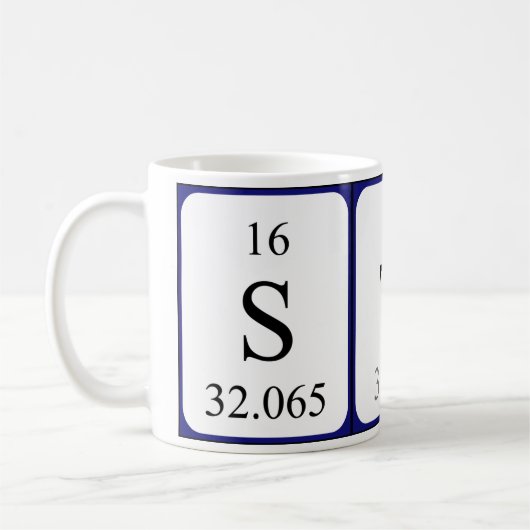 Mug Taille du nom de table périodique Stas (Gauche)