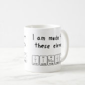 Mug Taille du nom de table périodique Timothy (Devant droit)