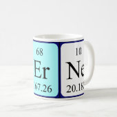 Mug Taille du nom de table périodique Verne (Devant droit)