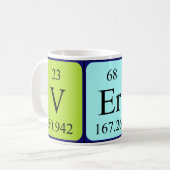 Mug Taille du nom de table périodique Verne (Devant gauche)