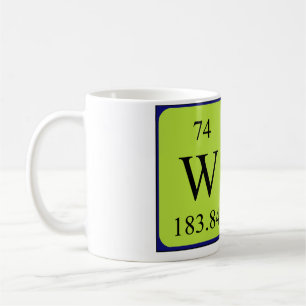 Mug Taille du nom de table périodique Wes