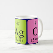 Mug Taille du nom de table périodique Yago (Devant droit)