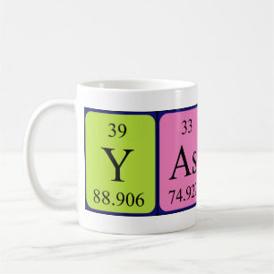 Mug Taille du nom de table périodique Yassir