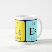 Mug Taille du nom de table périodique Ylies (Devant droit)