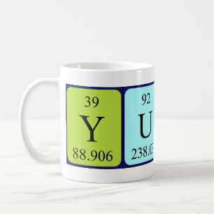 Mug Taille du nom de table périodique Yusra