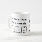 Mug Taille du nom de table périodique Yusra (Devant gauche)
