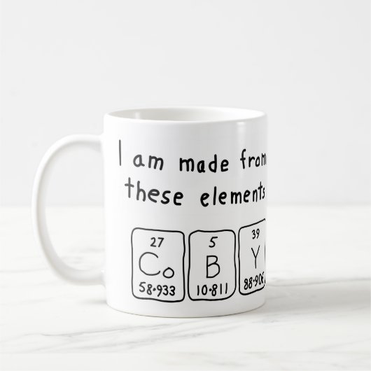 Mug Taille du nom périodique de la table de pièce (Gauche)