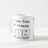 Mug Taille du nom périodique de la table étoile (Devant gauche)