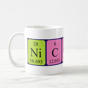 Mug Taille du nom périodique de la table Nicolay