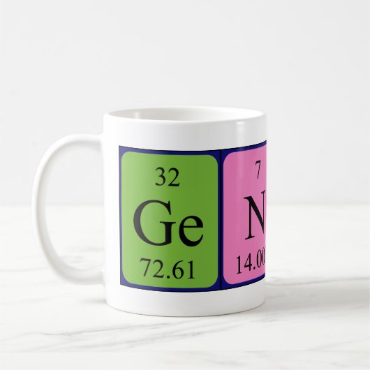 Mug Taille générale du nom de table périodique (Gauche)