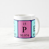 Mug Taille super périodique du nom de la table (Devant droit)