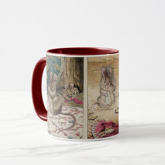 Mug Tailor Mice coudre un blouson Beatrix Potter 1902 (Devant gauche)
