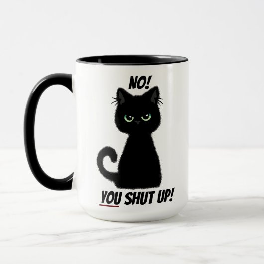 Mug Tais-Toi ! Argument de fin Insulte noir en colère (Gauche)