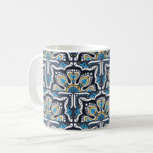 Mug Talavera pattern. Indian patchwork. Azulejos portu (Devant gauche)