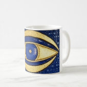 Mug Talisman doré + œil bleu maléfique (Devant droit)