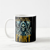Mug Talk Behind Your Back Fart Skeleton Funny Saying M (Gauche)
