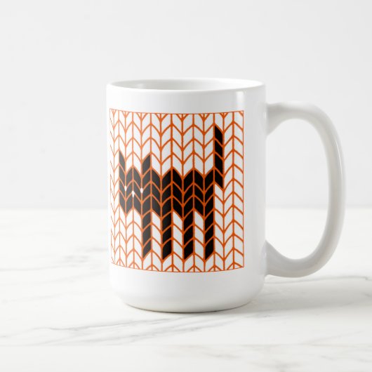 Mug Tall Blanc Tricot Chat Noir (Droite)
