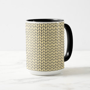 Mug Tall Combo Noir Crème en Tricot Noir