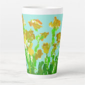 Mug Tall Latte Floral Abstrait Vert et Or (Devant)