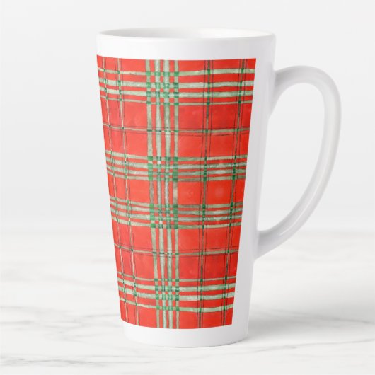 MUG TALL LATTE TARTAN SCOTT ROUGE (Droite)