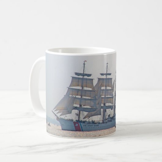 Mug Tall Ship, Clipper Ship, Voilier, US Coast Guard (Devant gauche)