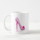 Mug Talon de ruban de rose de conscience de cancer du (Gauche)