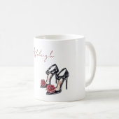 Mug Talons Hauts Fleur Rose Noir Rouge (Devant droit)