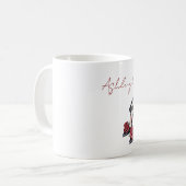 Mug Talons Hauts Fleur Rose Noir Rouge (Devant gauche)