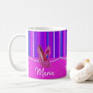Mug Talons Hauts Rayure Rose Violet